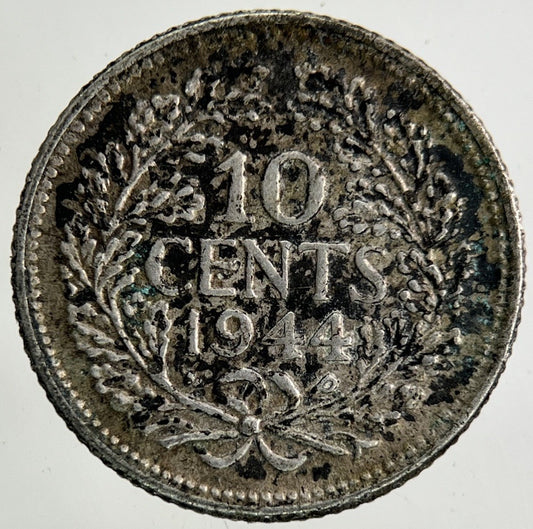 1944 Netherlands 10 Cents Silver Coin | Fine Collectable Grade