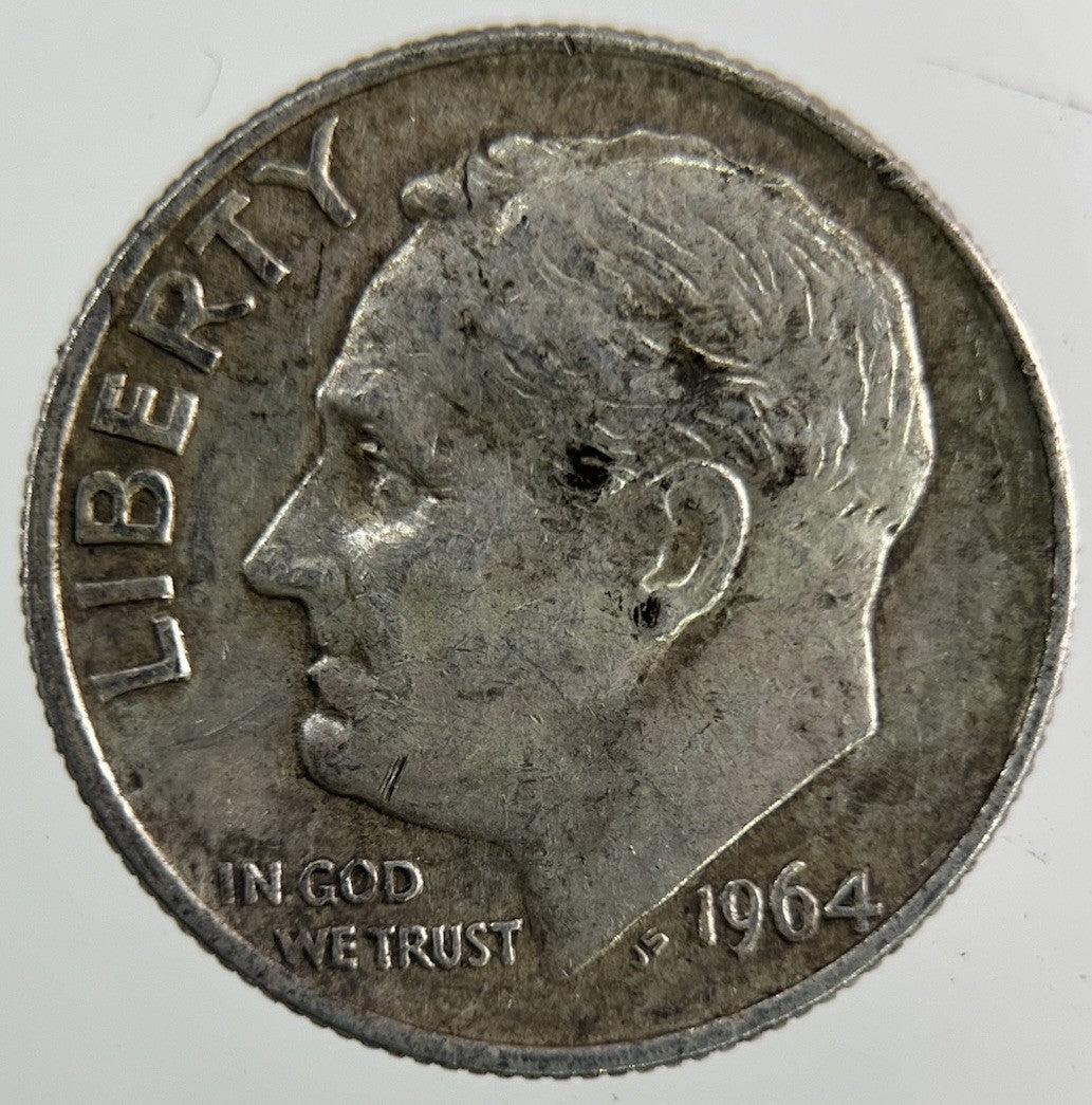1964 US USA Roosevelt Dime Silver Coin | Fine Collectable Grade