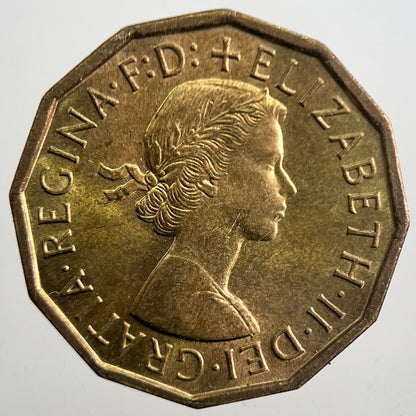 1967 British Brass Threepence Coin | Very High Grade | a7710