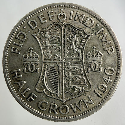 1940 George VI Half - Crown Silver Coin | Fine Collectable Grade