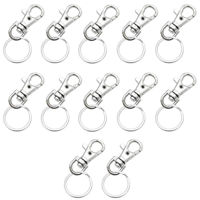 12 x Metal 37mm Lobster Swivel Clasps Clips Bag Key - Ring Hook Findings Keychain