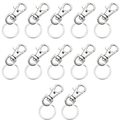 12 x Metal 37mm Lobster Swivel Clasps Clips Bag Key - Ring Hook Findings Keychain
