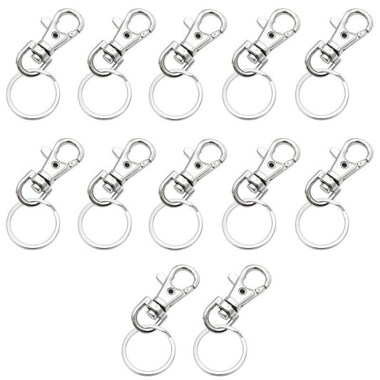 12 x Metal 37mm Lobster Swivel Clasps Clips Bag Key - Ring Hook Findings Keychain