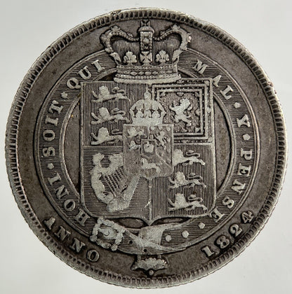 1824 George IV Shilling Silver Coin | Fine Collectable Grade