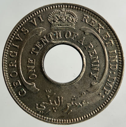 1944 West Africa 1/10 One Tenth Of A Penny Coin | Very Fine Grade
