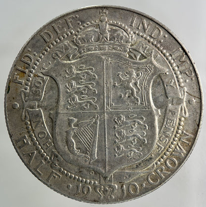 1910 Edward VII Half - Crown Silver Coin | Very High Grade