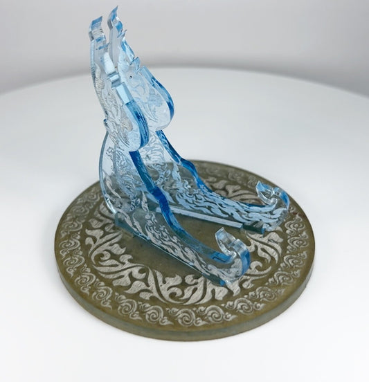 Clear Light Blue Tiger 1oz Silver or Gold Coins / Amulet / Medal Display Stand