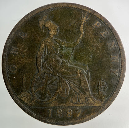 1887 Victoria One Penny Coin | Collectable Grade
