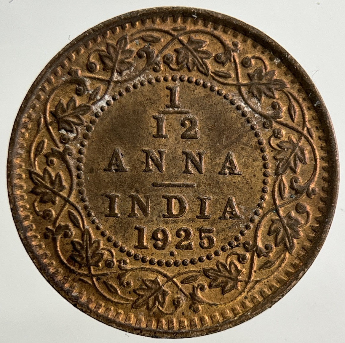 1925 India 1/12 Anna Coin | Very High Grade