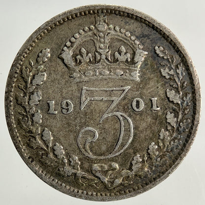 1901 Victoria Threepence Silver Coin | Very High Grade
