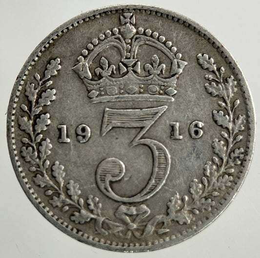 1916 George V Threepence Silver Coin | Fine Collectable Grade