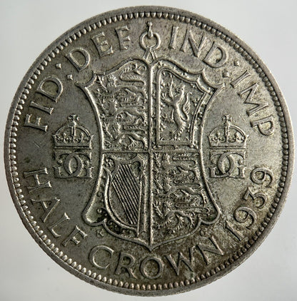 1939 George VI Half - Crown Silver Coin | Very High Grade