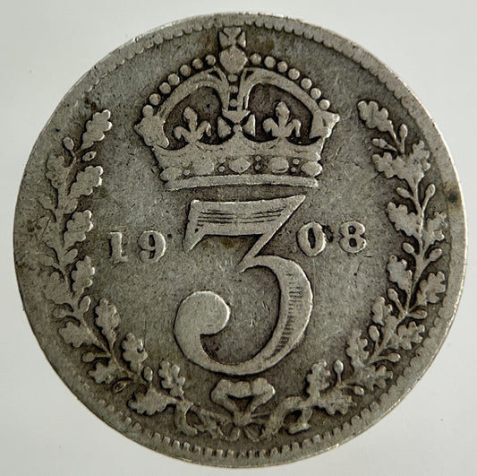 1908 Edward VII Threepence Silver Coin | Collectable Grade