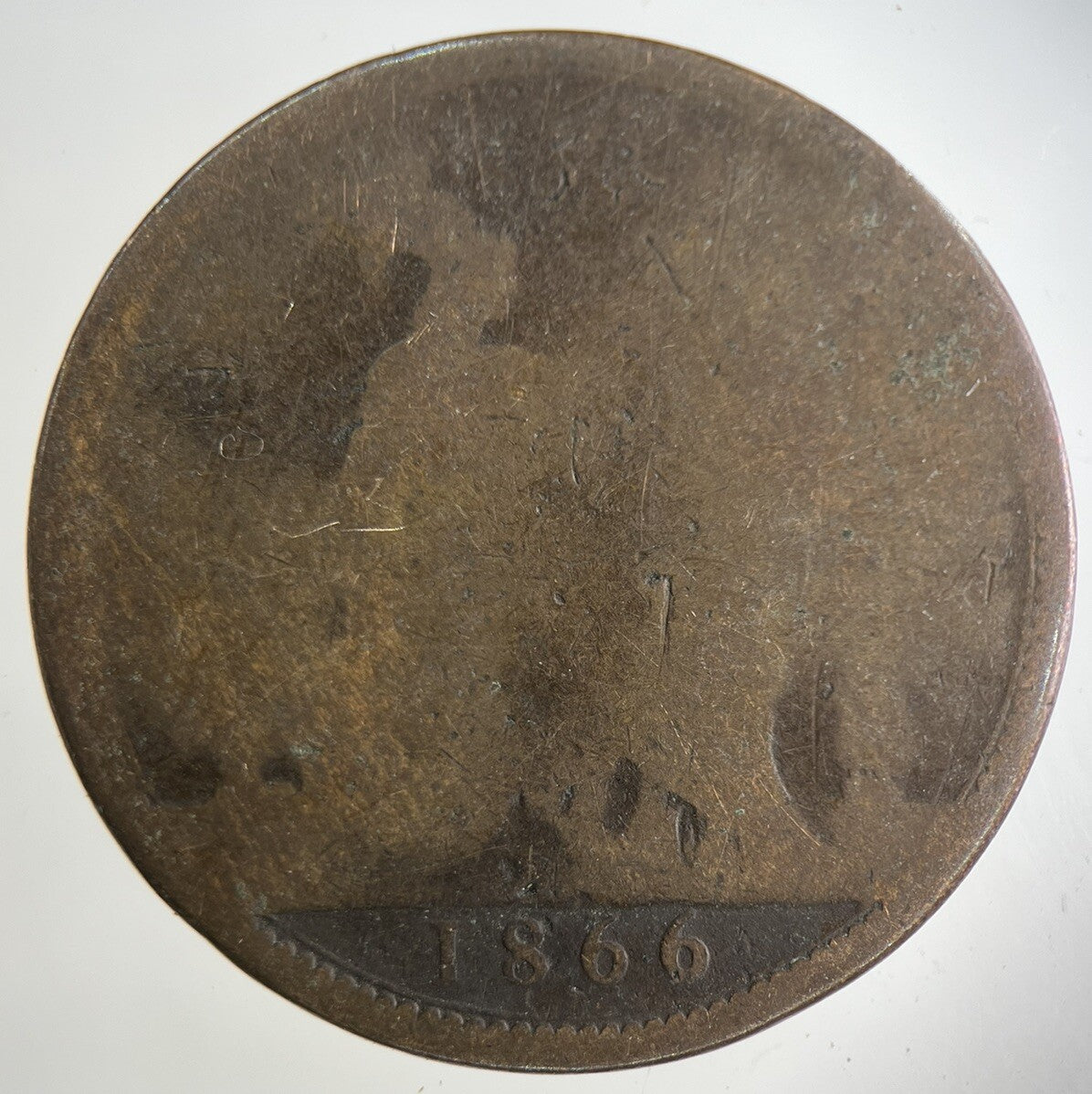 1866 Victoria One Penny Coin | Fair Grade