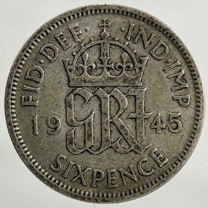 1945 George VI Sixpence Silver Coin | Collectable Grade