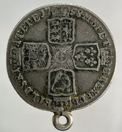 1758 George II 2nd Shilling Silver Coin | Very High Grade