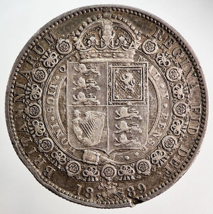 1889 Victoria Half - Crown Silver Coin | Very High Grade