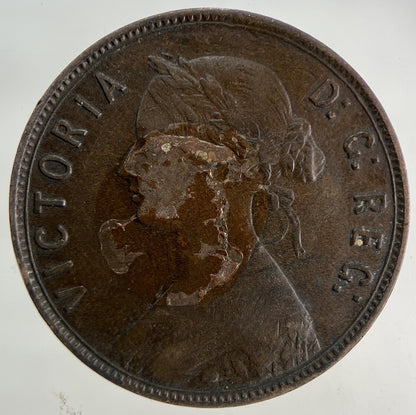 1894 Canada New Found - Land One Cent Coin | Fine Collectable Grade