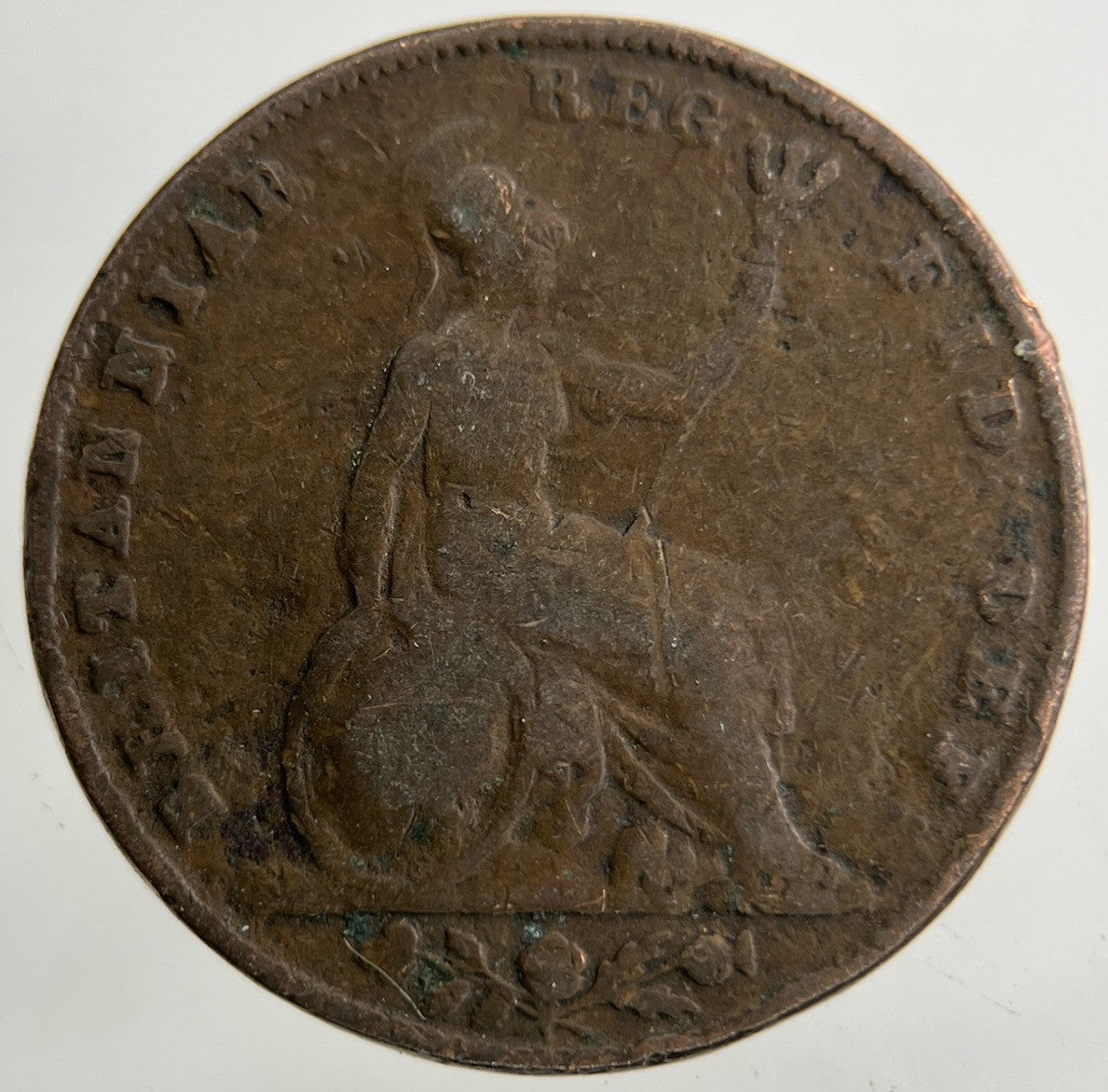 1843 Victoria Farthing Coin | Fair Grade