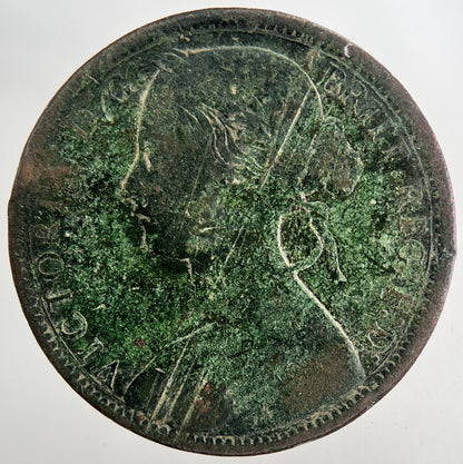 1872 Victoria One Penny Coin | Fine Collectable Grade | a9423