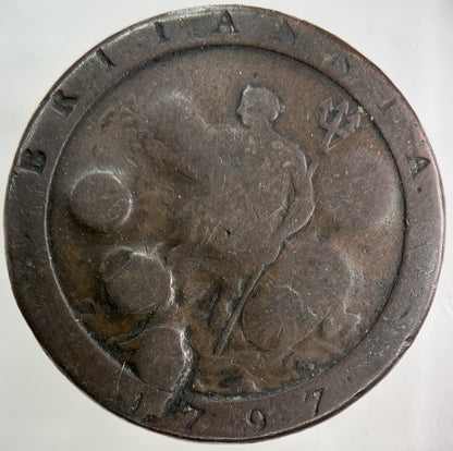 1797 George III 3rd Stamped Cartwheel One Penny Coin | Fair Grade