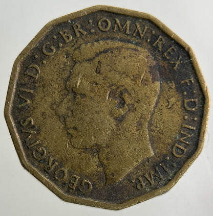 1937 George VI Brass Threepence Coin | Fine Collectable Grade