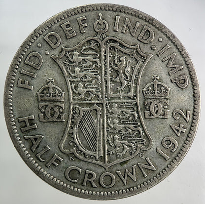 1942 George VI Half - Crown Silver Coin | Fine Collectable Grade