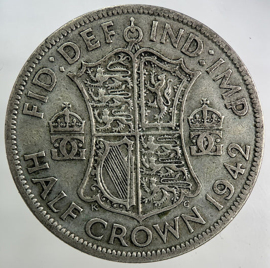 1942 George VI Half - Crown Silver Coin | Fine Collectable Grade