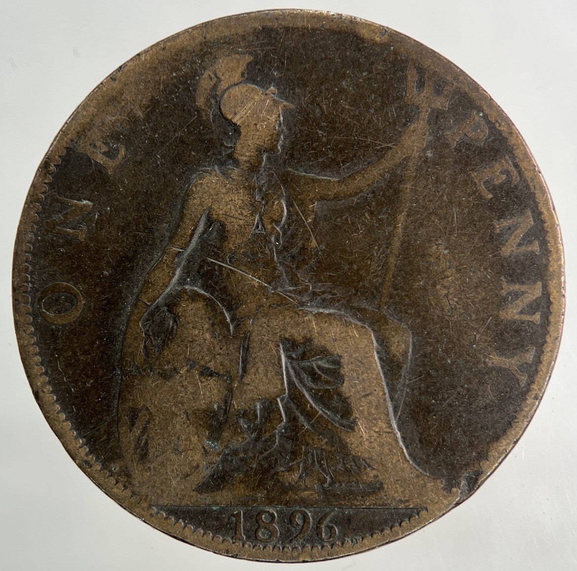 1896 Victoria One Penny Coin | Fair Grade
