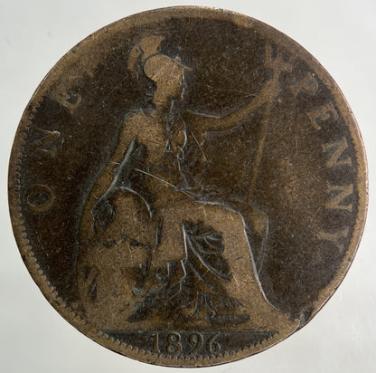 1896 Victoria One Penny Coin | Fair Grade