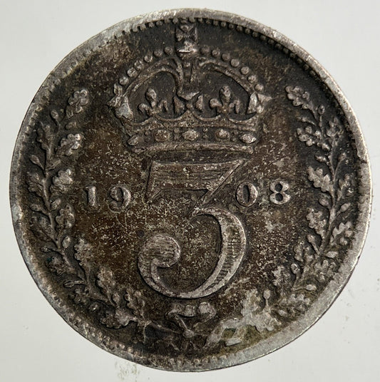 1908 Edward VII Threepence Silver Coin | Fine Collectable Grade