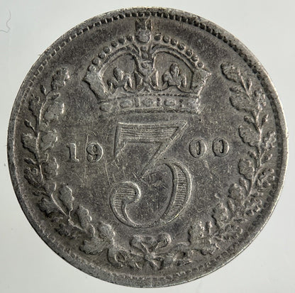 1900 Victoria Threepence Silver Coin | Fine Collectable Grade