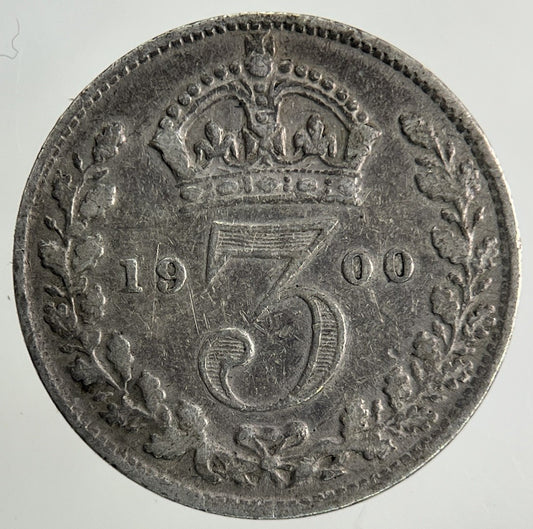 1900 Victoria Threepence Silver Coin | Fine Collectable Grade