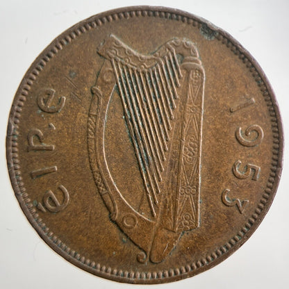 1953 Irish Half - Penny 1/2d Pig Coin | Very High Grade