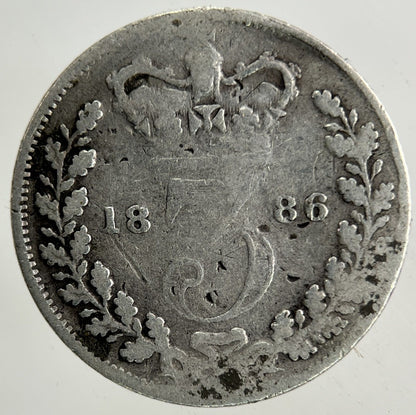1886 Victoria Threepence Silver Coin | Collectable Grade