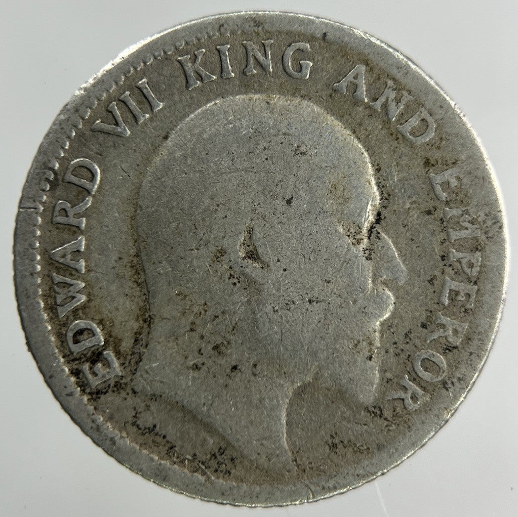1905 India 1/4 Quarter Rupee Silver Coin | Fair Grade
