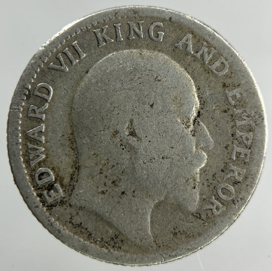 1905 India 1/4 Quarter Rupee Silver Coin | Fair Grade