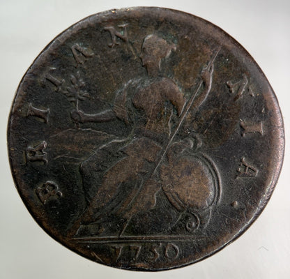 1750 George II 2nd Half - Penny Coin | Fine Collectable Grade