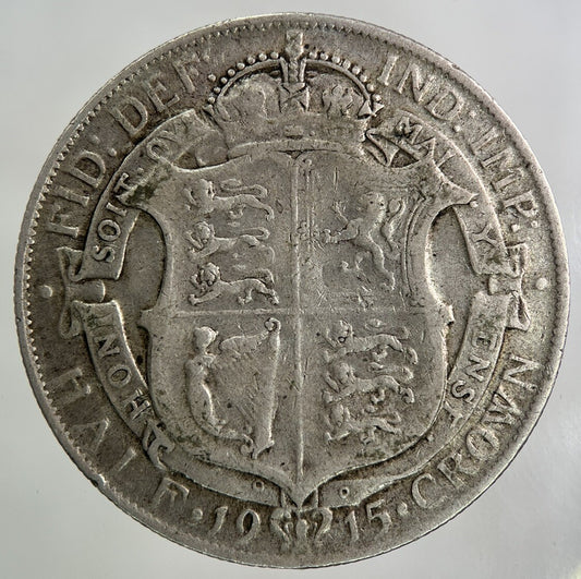 1915 George V Half - Crown Silver Coin | Fine Collectable Grade
