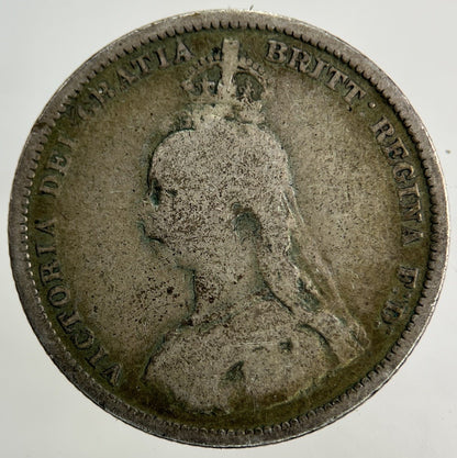 1888 Victoria Shilling Silver Coin | Fair Grade
