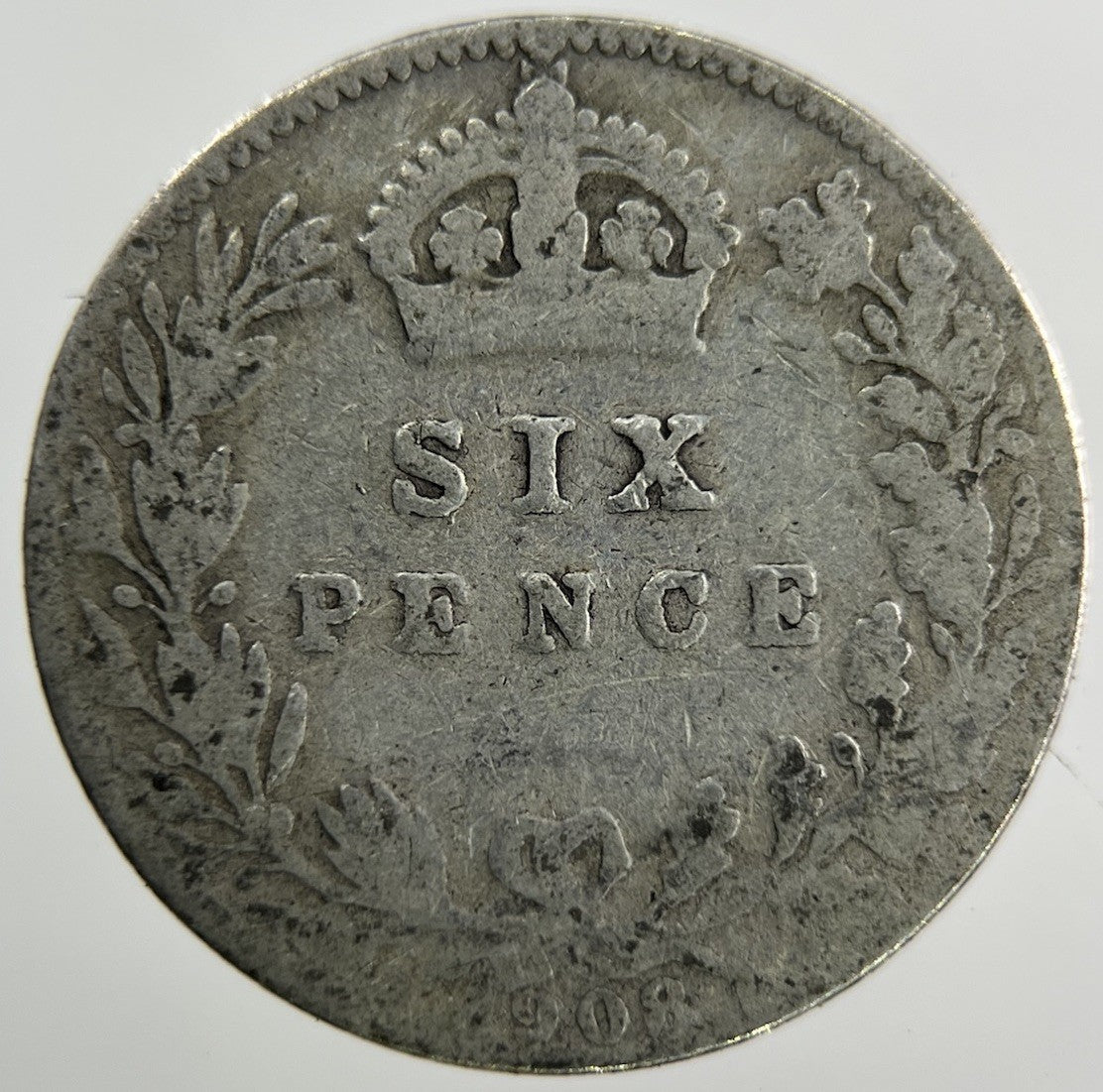 1908 Edward VII Sixpence Silver Coin | Fair Grade