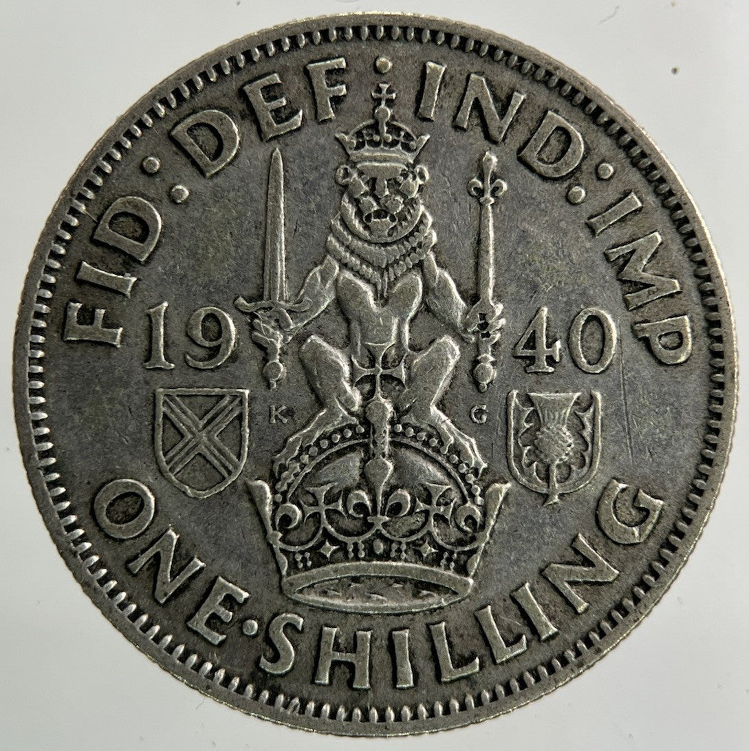 1940 George VI Shilling Silver Coin | Fine Collectable Grade