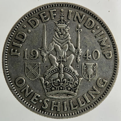 1940 George VI Shilling Silver Coin | Fine Collectable Grade