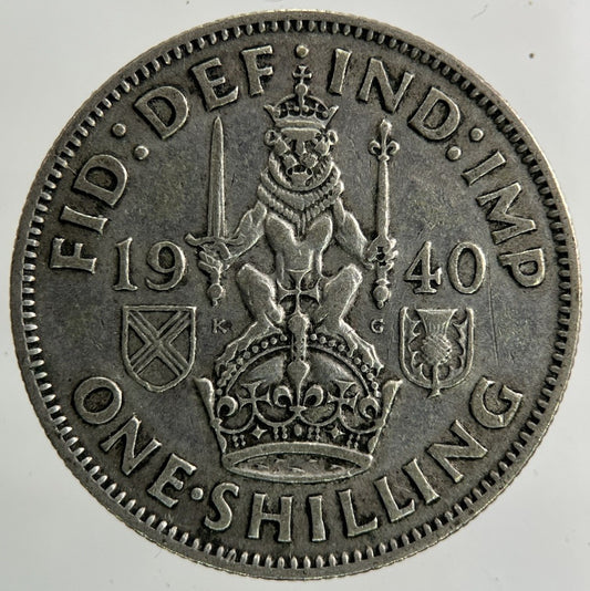 1940 George VI Shilling Silver Coin | Fine Collectable Grade