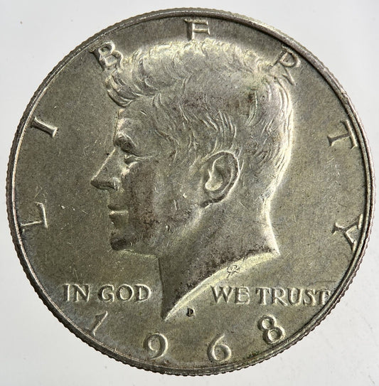 1968 - D US USA Kennedy Half Dollar Silver Coin | Very High Grade
