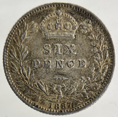 1887 Victoria Sixpence Silver Coin | Very High Grade