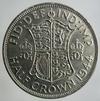 1944 George VI Half - Crown Silver Coin | Fine Collectable Grade