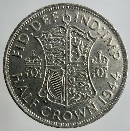1944 George VI Half - Crown Silver Coin | Fine Collectable Grade