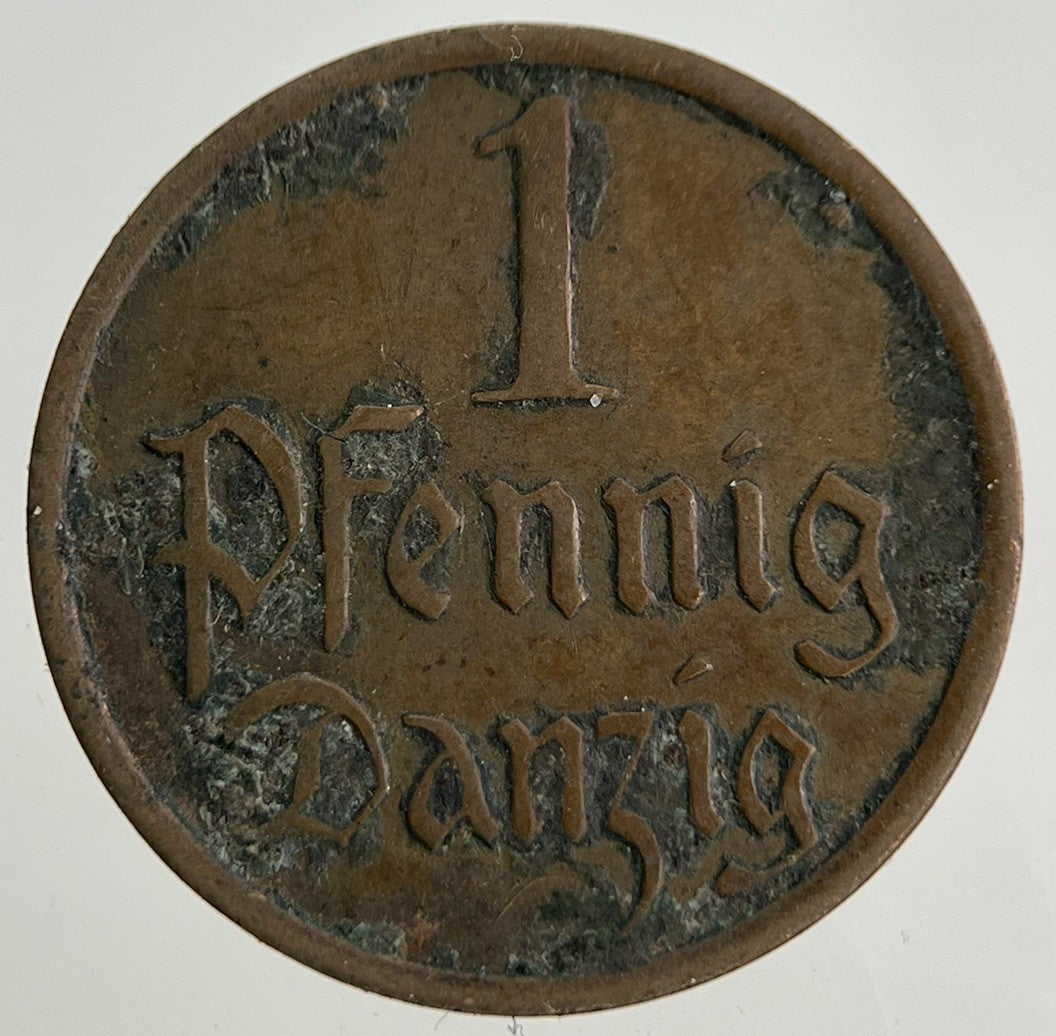1937 Germany 1 Pfennig Danzig Coin | Fine Collectable Grade