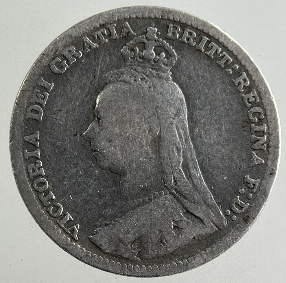 1892 Victoria Threepence Silver Coin | Fair Grade